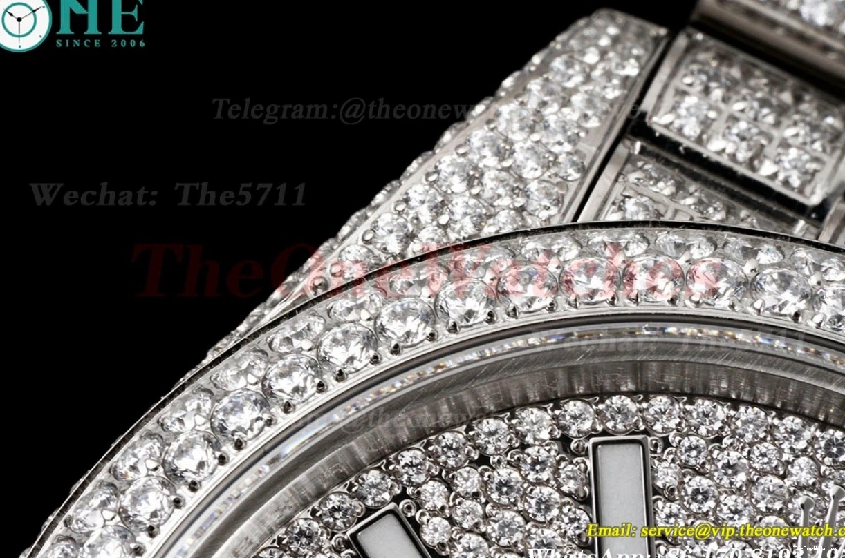 Diamonds A2824 SS GMF Datejust 41mm 904L SS Full Dia Stk 0223